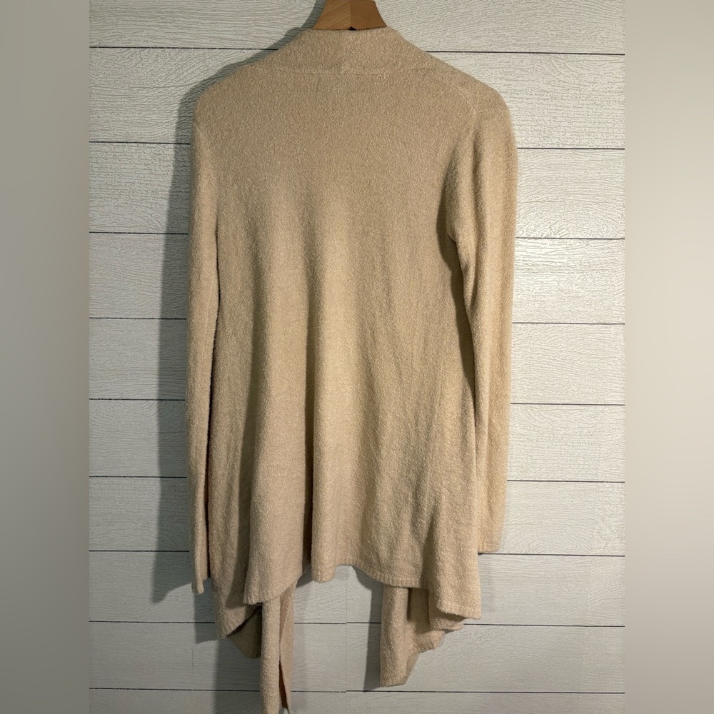 Barefoot Dreams Cozy Chic Lite Island Wrap Draped Cardigan in Taupe, Size S/M - Picture 9 of 10